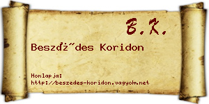 Beszédes Koridon névjegykártya